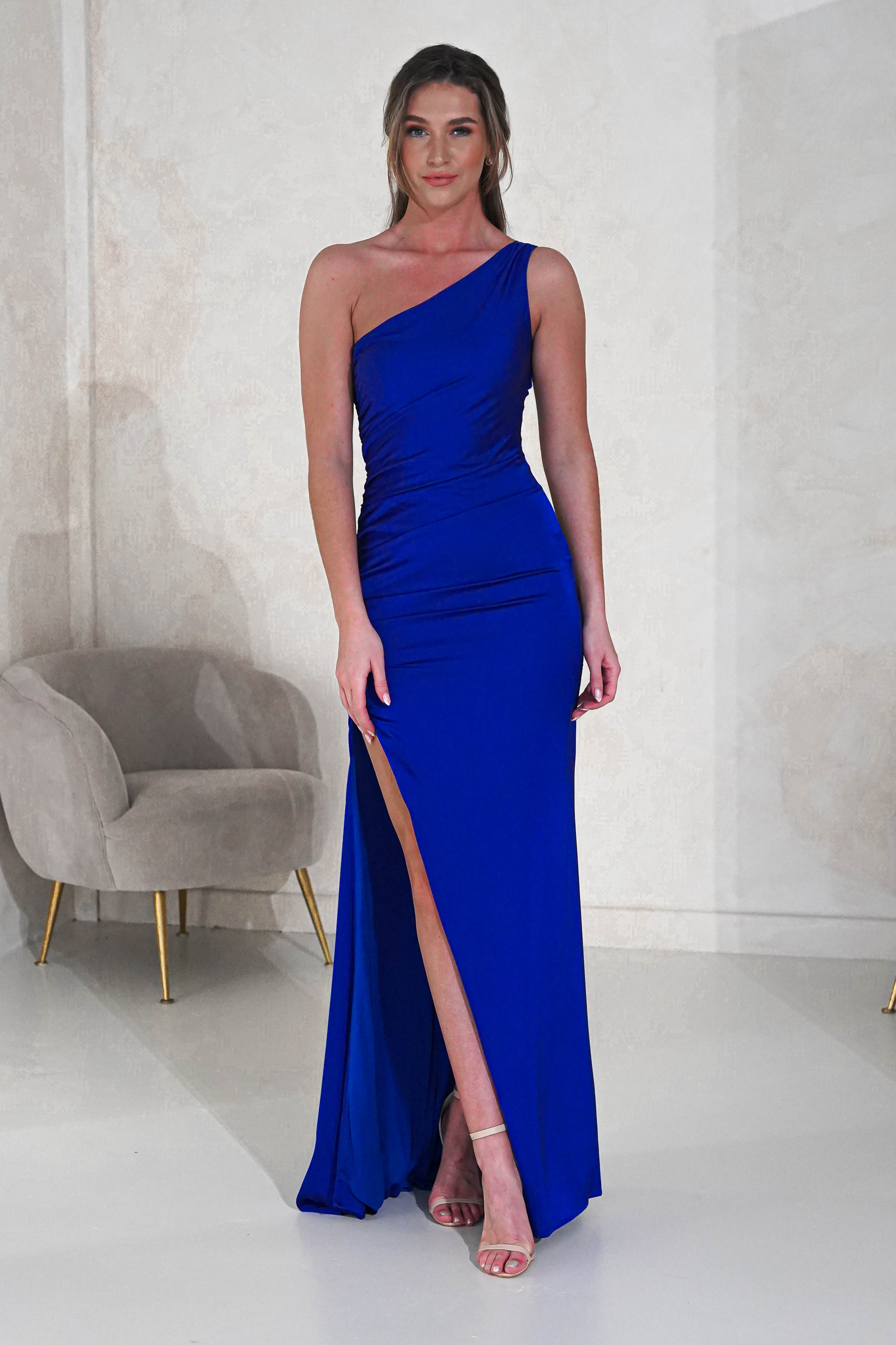 Mia One Shoulder Maxi Gown | Royal Blue