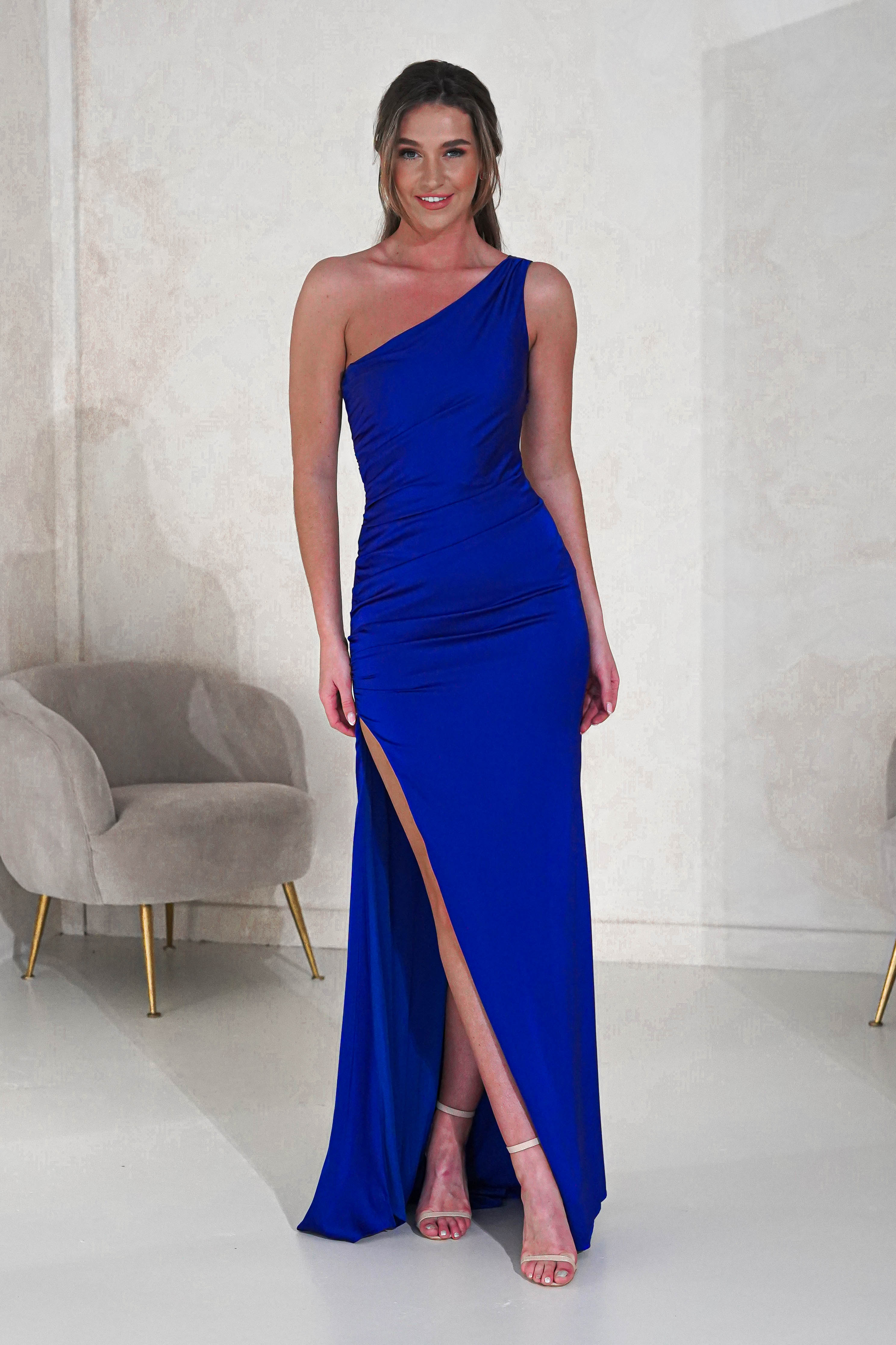 Mia One Shoulder Maxi Gown | Royal Blue