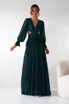 Oh Hello Clothing Women > Clothing > Dresses Middleton Pleated Maxi Dress | Forest Green