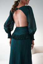 Oh Hello Clothing Women > Clothing > Dresses Middleton Pleated Maxi Dress | Forest Green