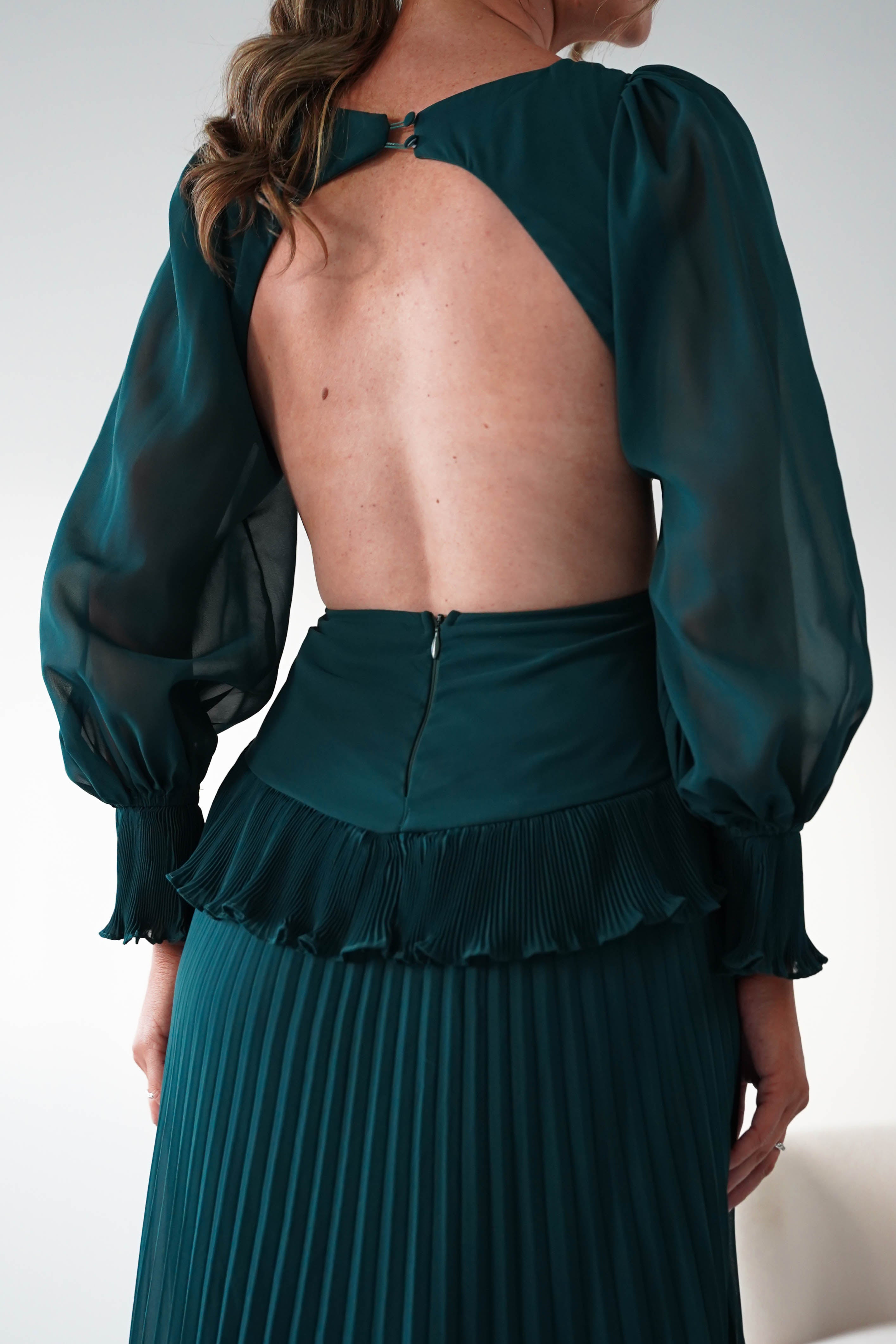 Oh Hello Clothing Women > Clothing > Dresses Middleton Pleated Maxi Dress | Forest Green