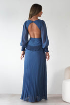 Middleton Pleated Maxi Dress Slate Blue | Wedding Guest Dress | Pleated Skirt | Maxi | Oh Hello Clothing