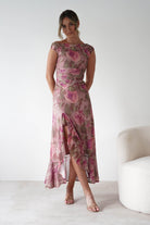 Milla Mesh Floral Bodycon Maxi Dress Blush | Wedding Guest Dress | Bodycon | Maxi | Oh Hello Clothing