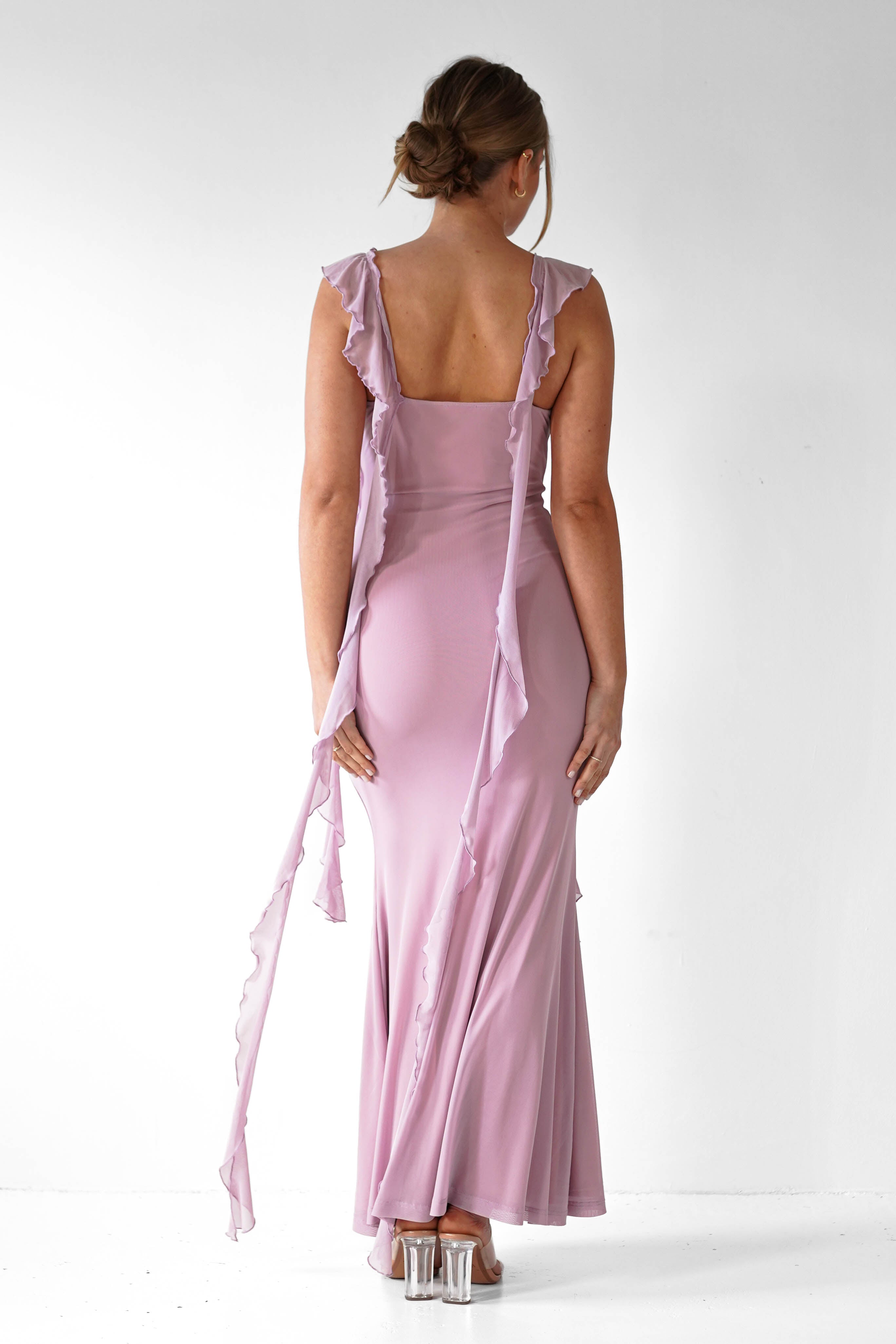 Miranda Ruffle Midaxi Dress | Mauve