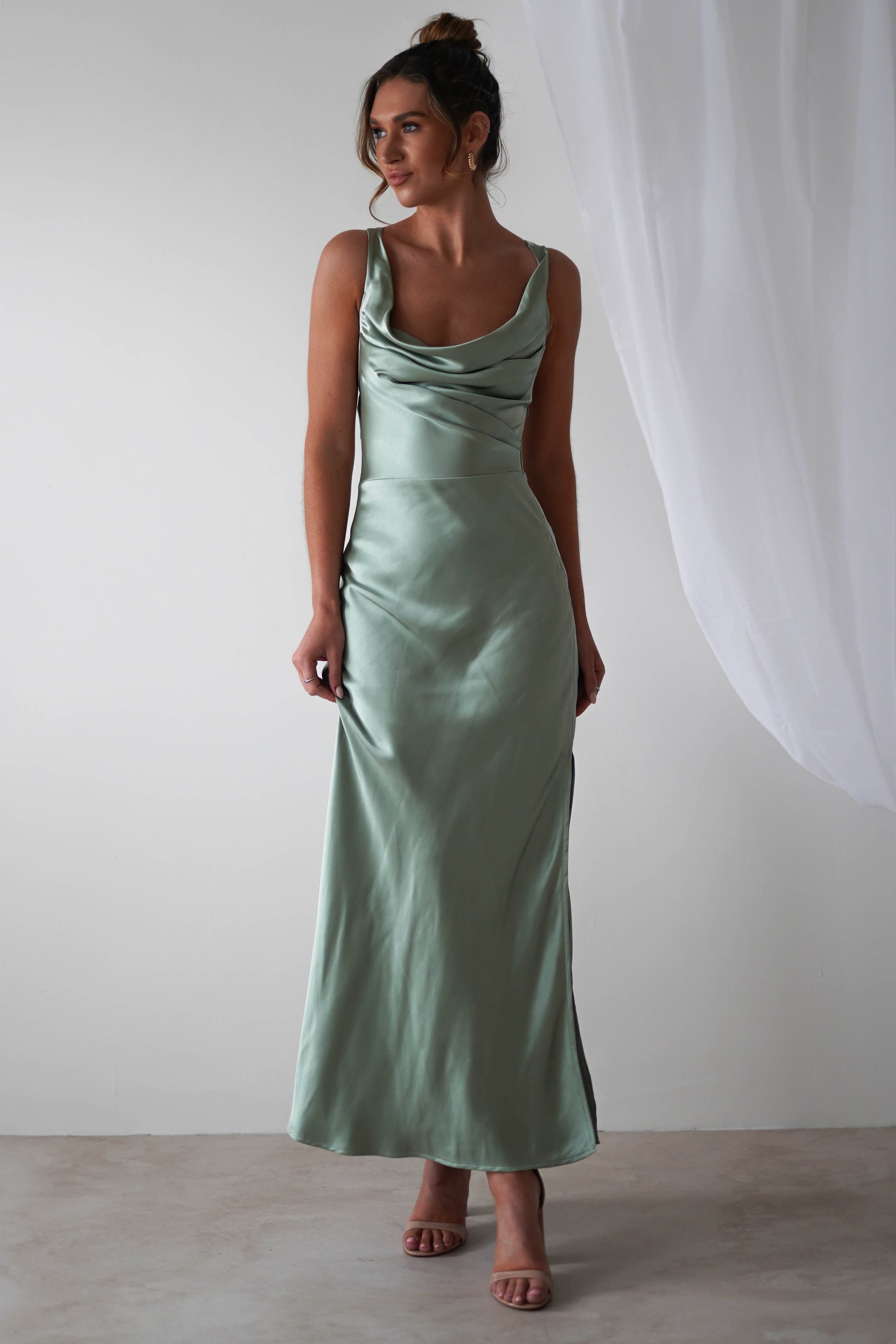 Misha Soft Satin Maxi Dress