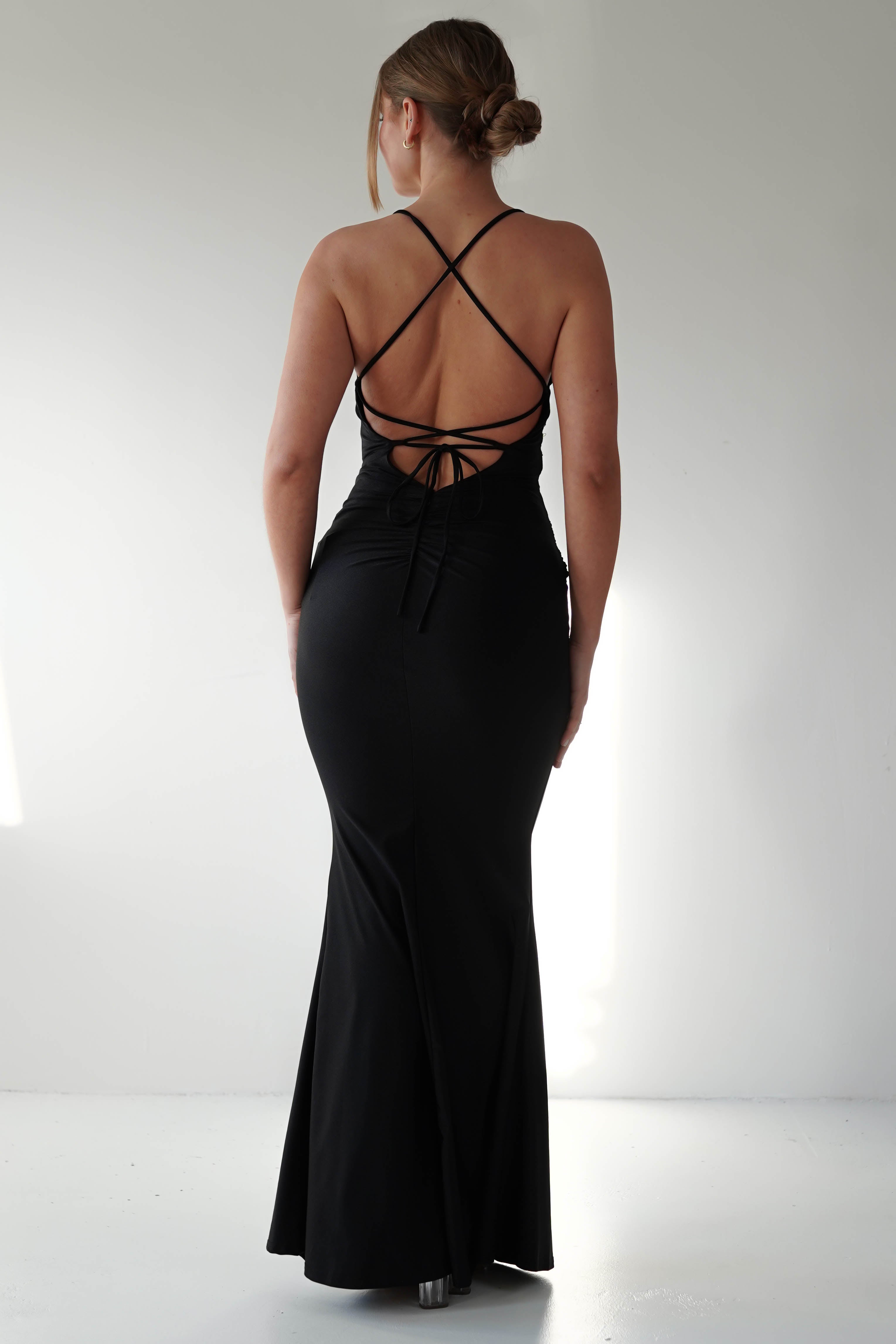 Monette Bodycon Maxi Gown | Black