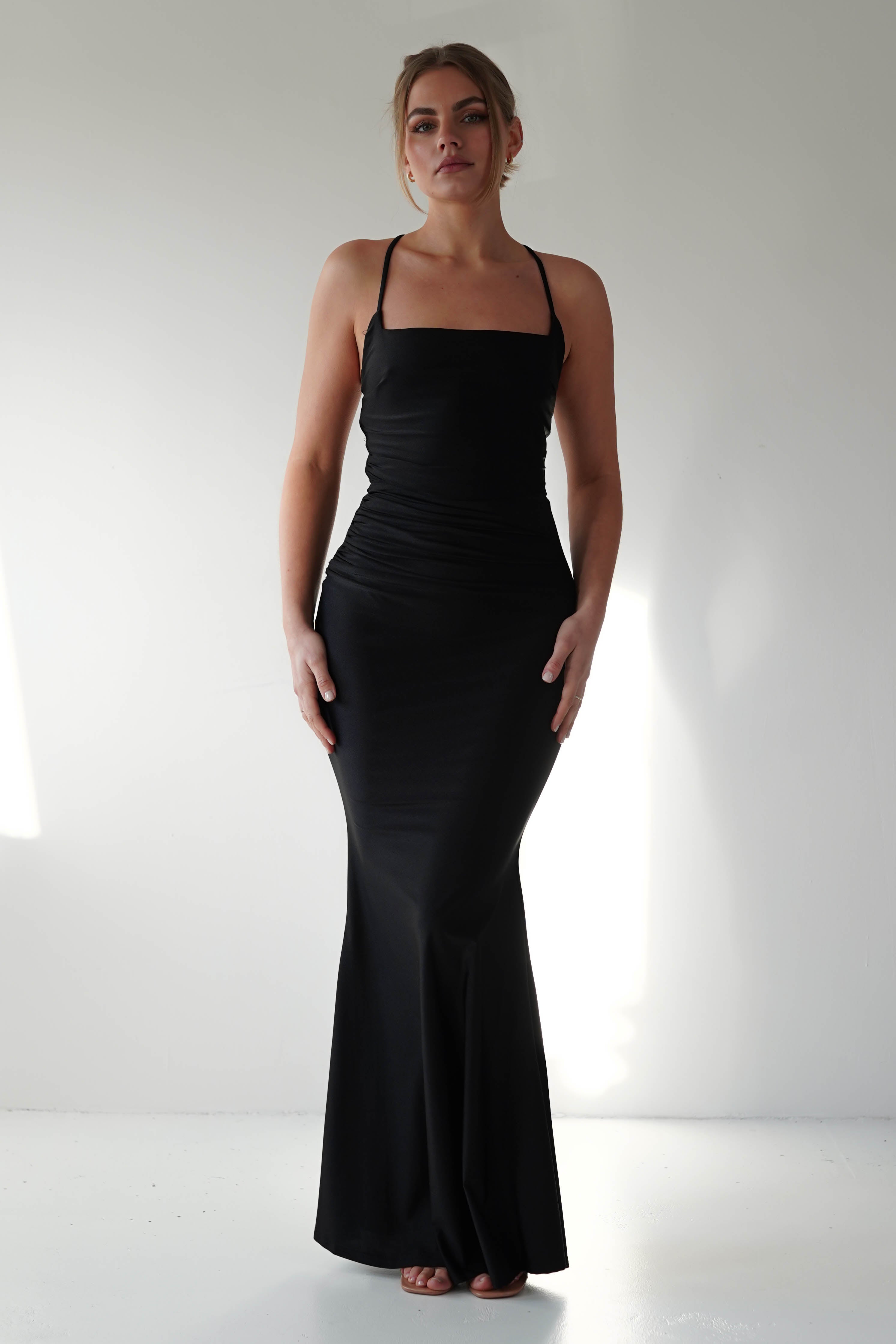 Monette Bodycon Maxi Gown | Black