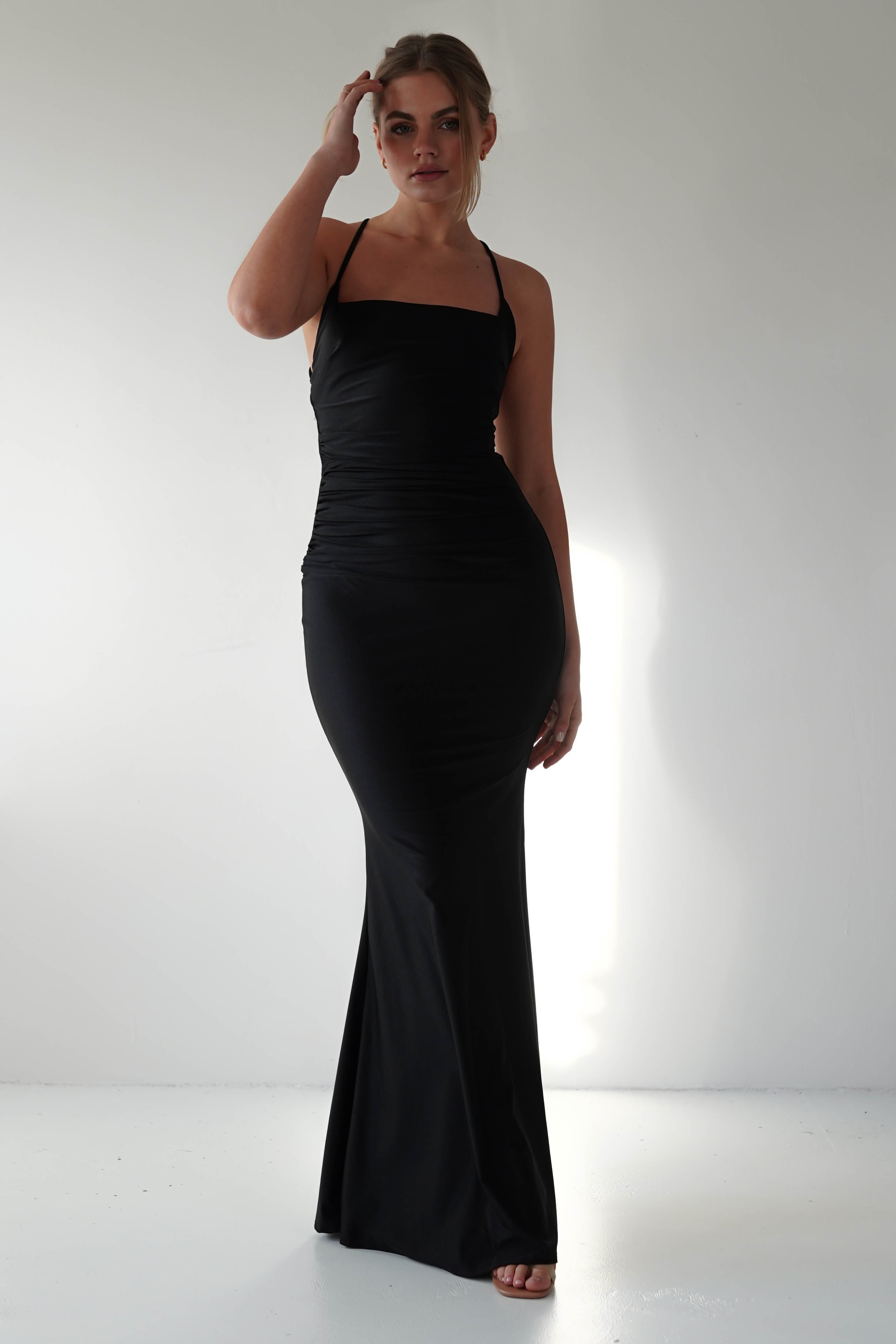 Monette Bodycon Maxi Gown | Black