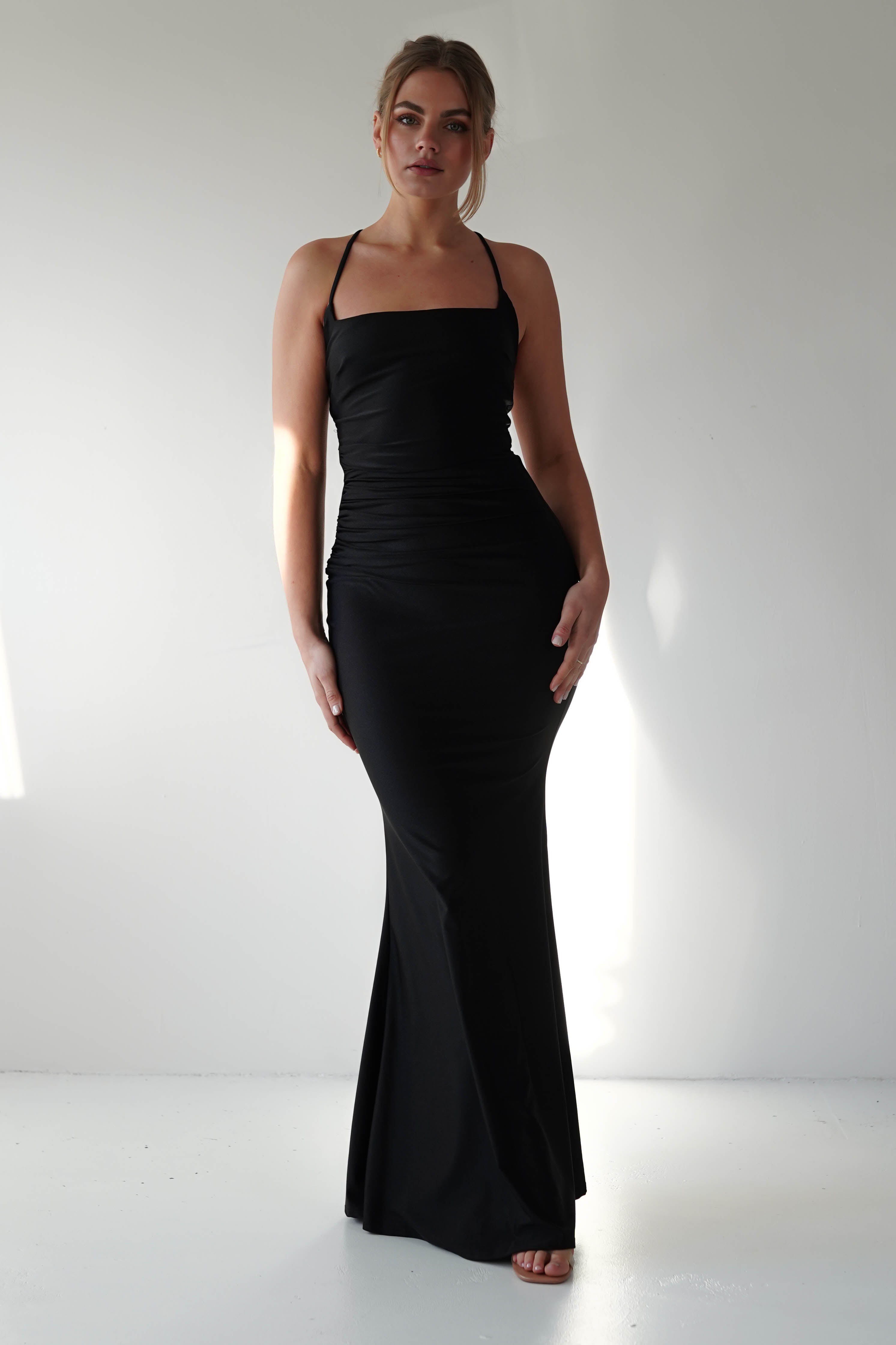 Monette Bodycon Maxi Gown | Black