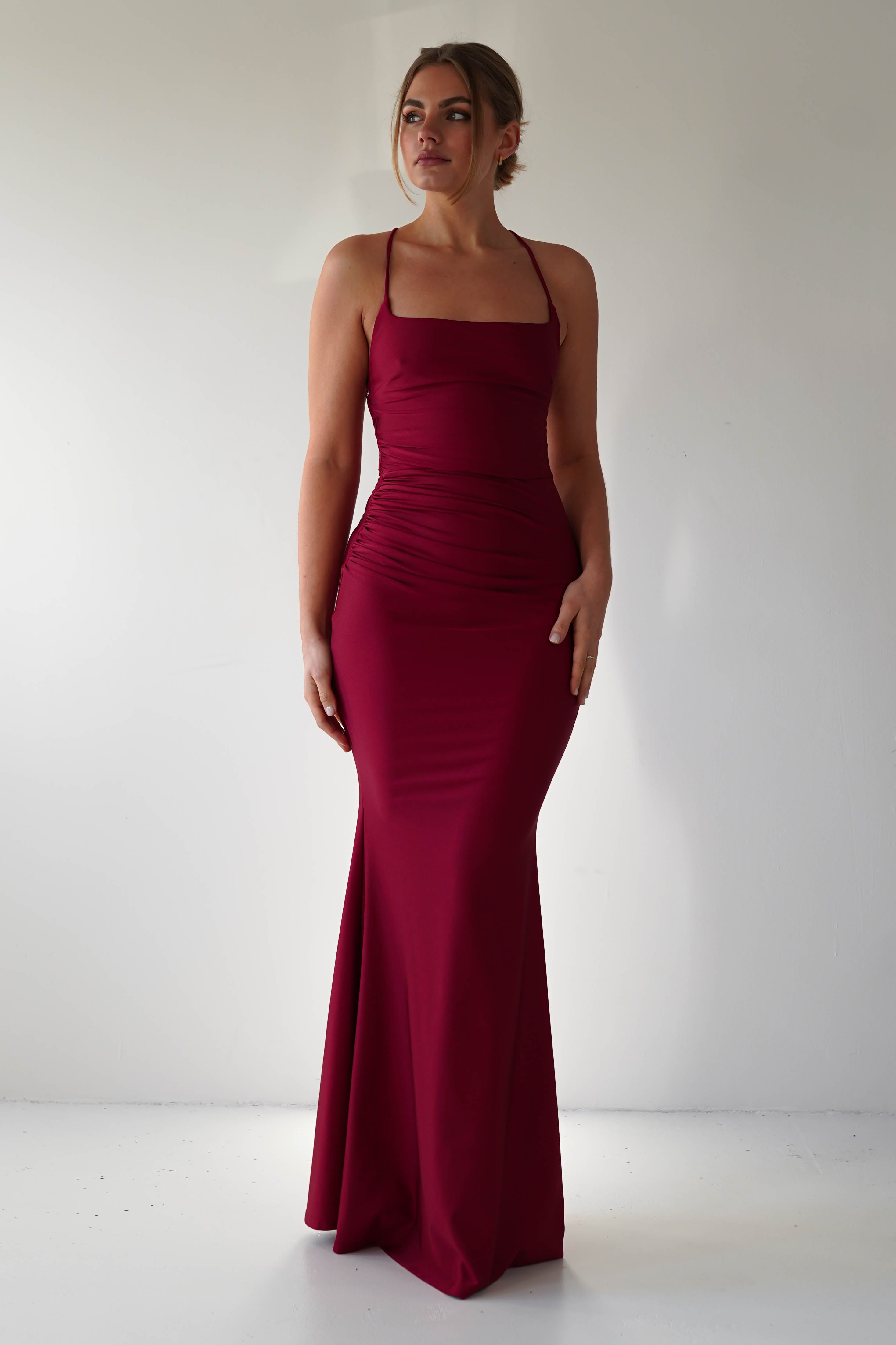 Monette Bodycon Maxi Gown | Burgundy