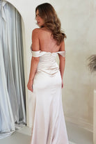 Monica Off The Shoulder Gown | Champagne | Graduation | Bride To Be Hen Dress | Oh Hello Clothing