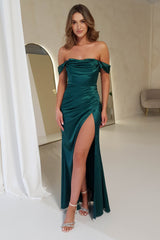 Monica Off The Shoulder Gown | Emerald Green