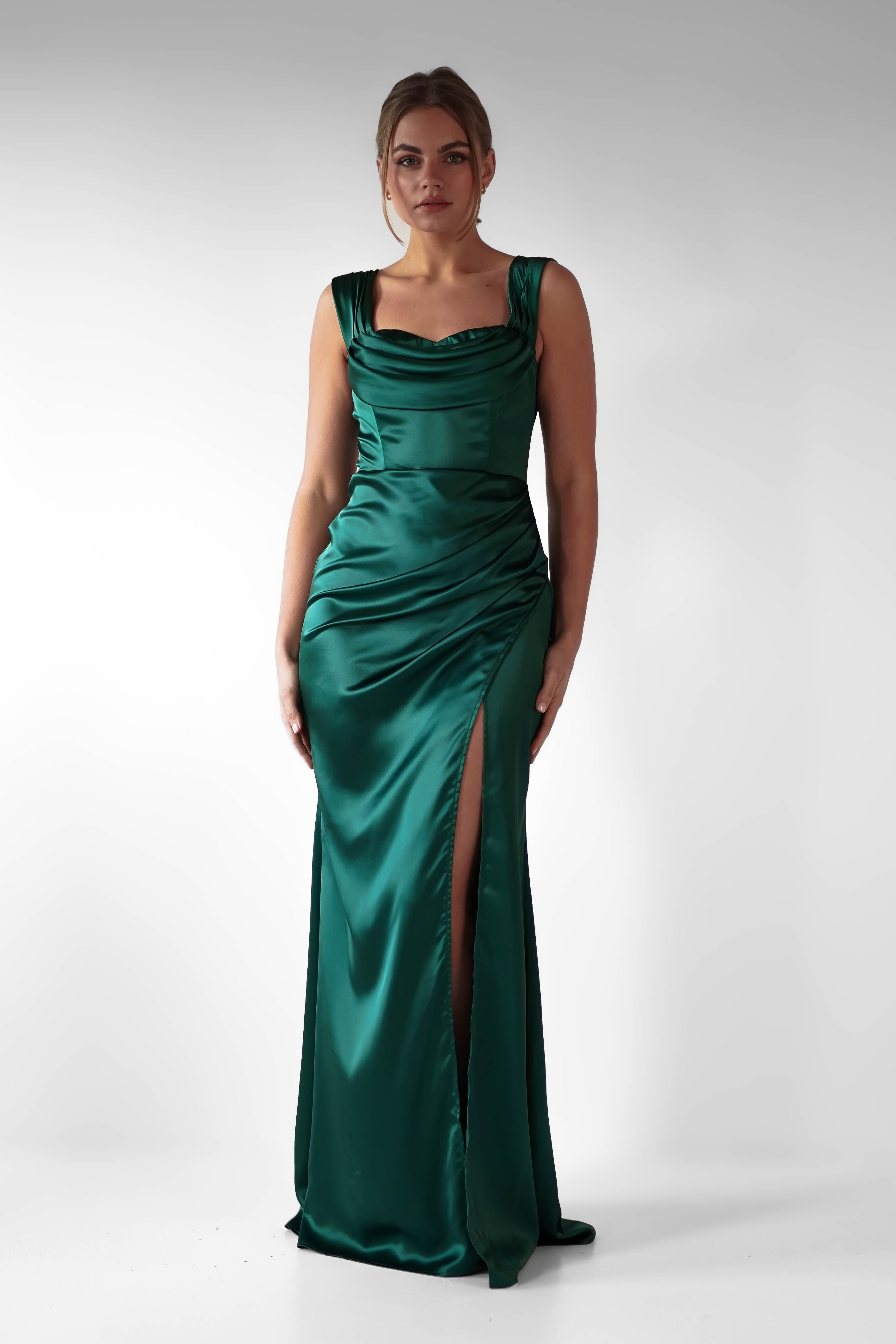 Monica Off The Shoulder Gown | Emerald Green