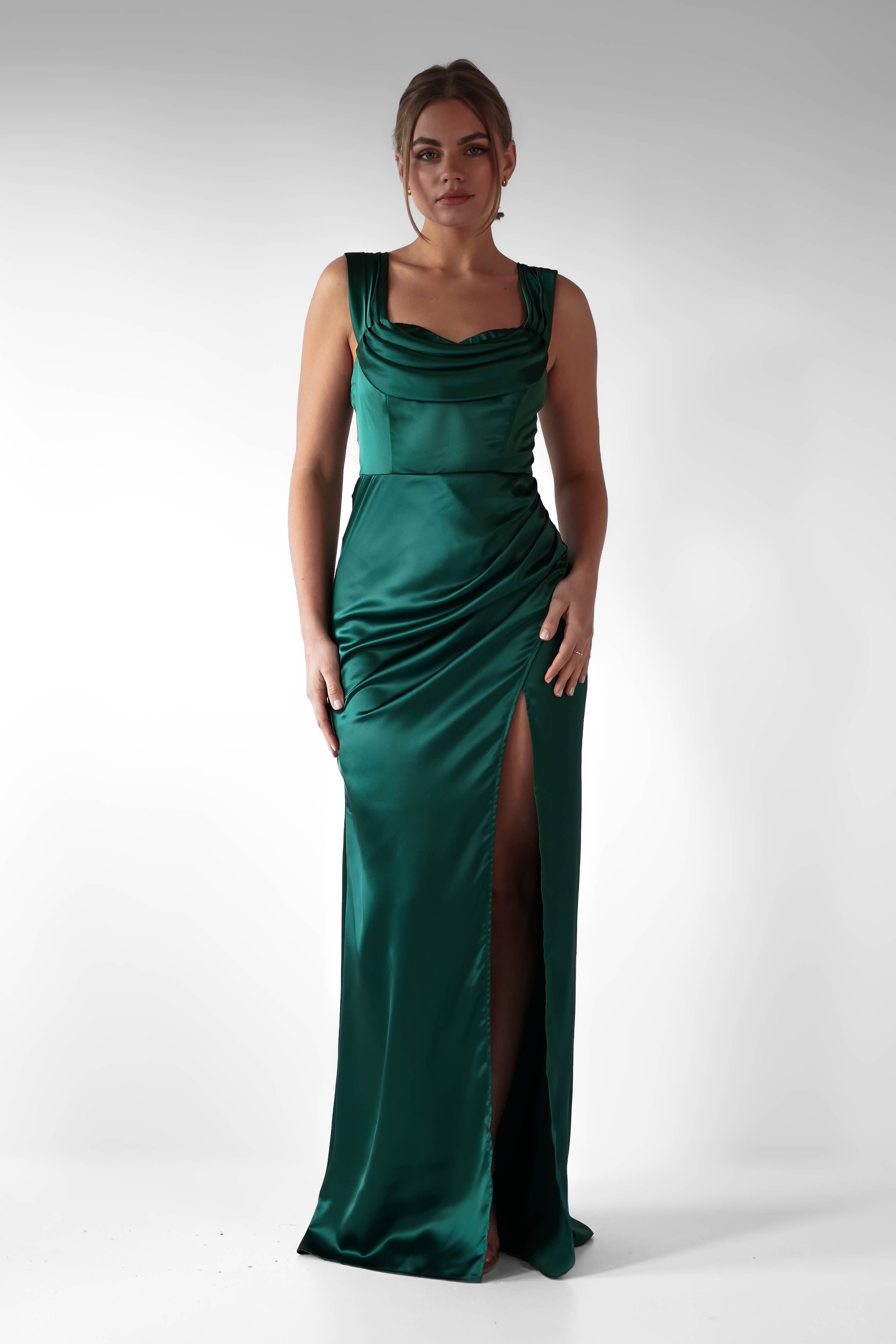 Monica Off The Shoulder Gown | Emerald Green