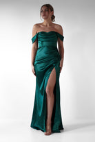 Monica Off The Shoulder Gown | Emerald Green | Debs & Prom | Formal Gown | Oh Hello Clothing