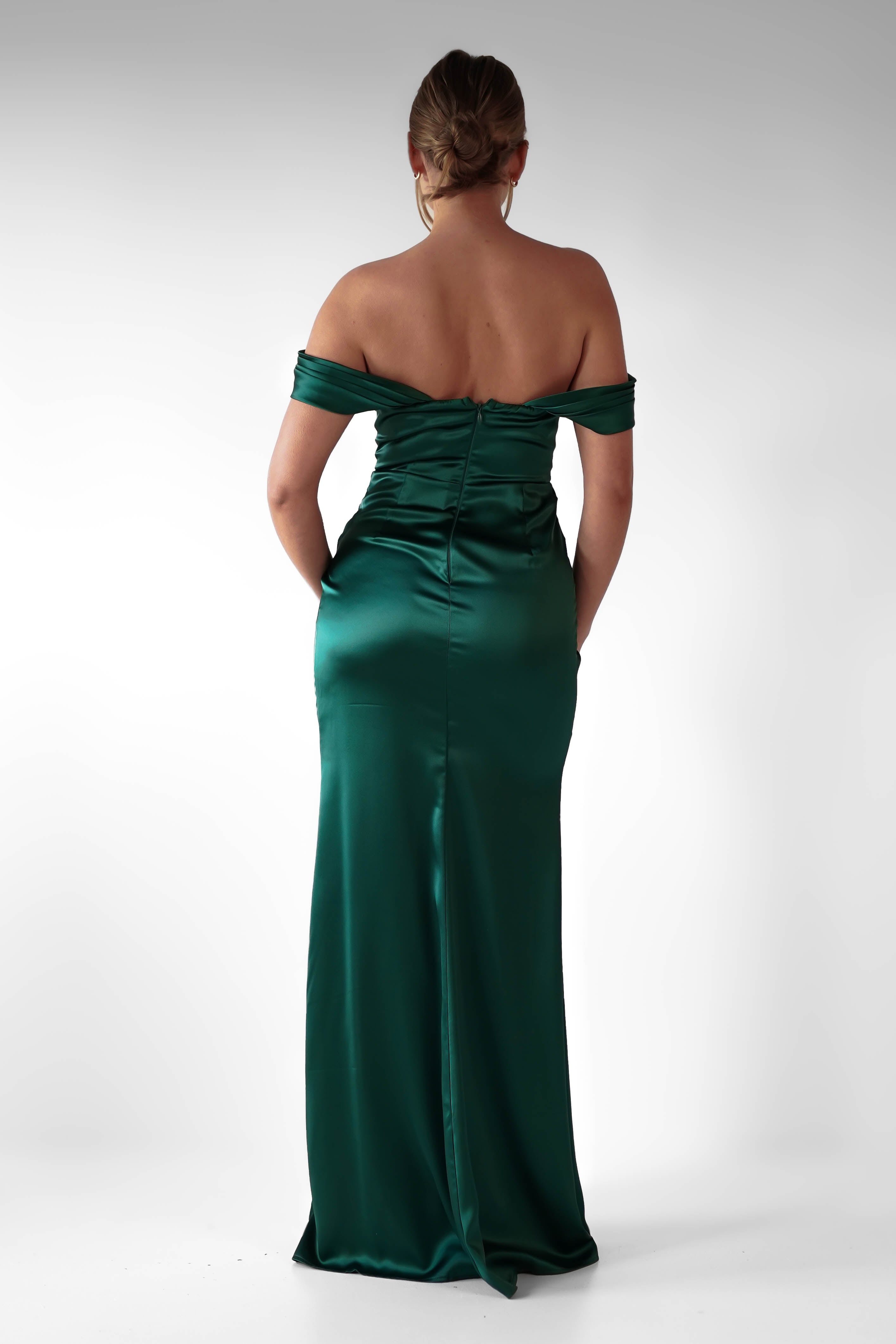 Monica Off The Shoulder Gown | Emerald Green