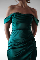 Monica Off The Shoulder Gown | Emerald Green | Debs & Prom | Formal Gown | Oh Hello Clothing