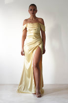 Monica Off The Shoulder Gown | Yellow | Debs & Prom | Formal Gown | Oh Hello Clothing