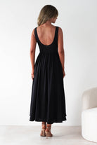 Monroe Skater Midaxi Dress Black | Wedding Guest Dress | Skater | Oh Hello Clothing