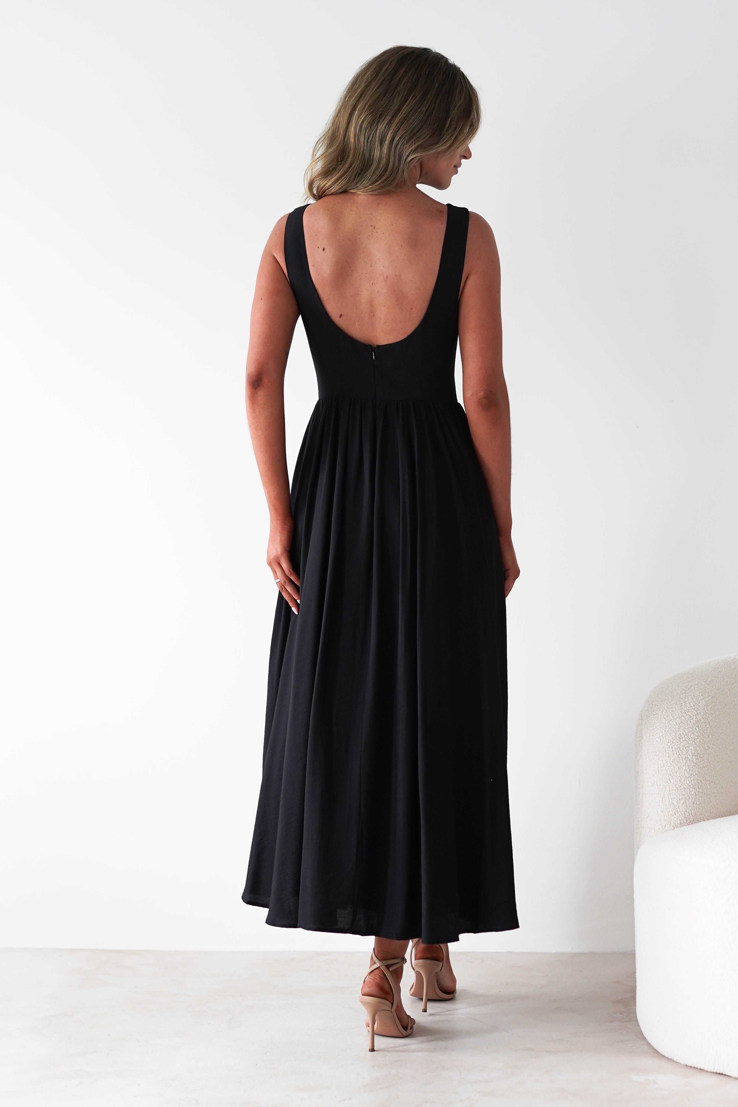 Monroe Skater Midaxi Dress | Black | Oh Hello Clothing | XS (6)