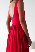 Monroe Skater Midaxi Dress Red | Wedding Guest Dress | Skater | Oh Hello Clothing