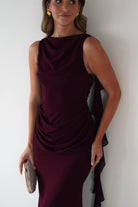 Oh Hello Clothing Dresses Montana Chiffon Maxi Dress | Berry Wine