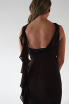 Montana Chiffon Maxi Dress Brown | Wedding Guest Dress | Maxi | Chiffon | Oh Hello Clothing