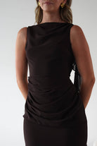 Montana Chiffon Maxi Dress Brown | Wedding Guest Dress | Maxi | Chiffon | Oh Hello Clothing