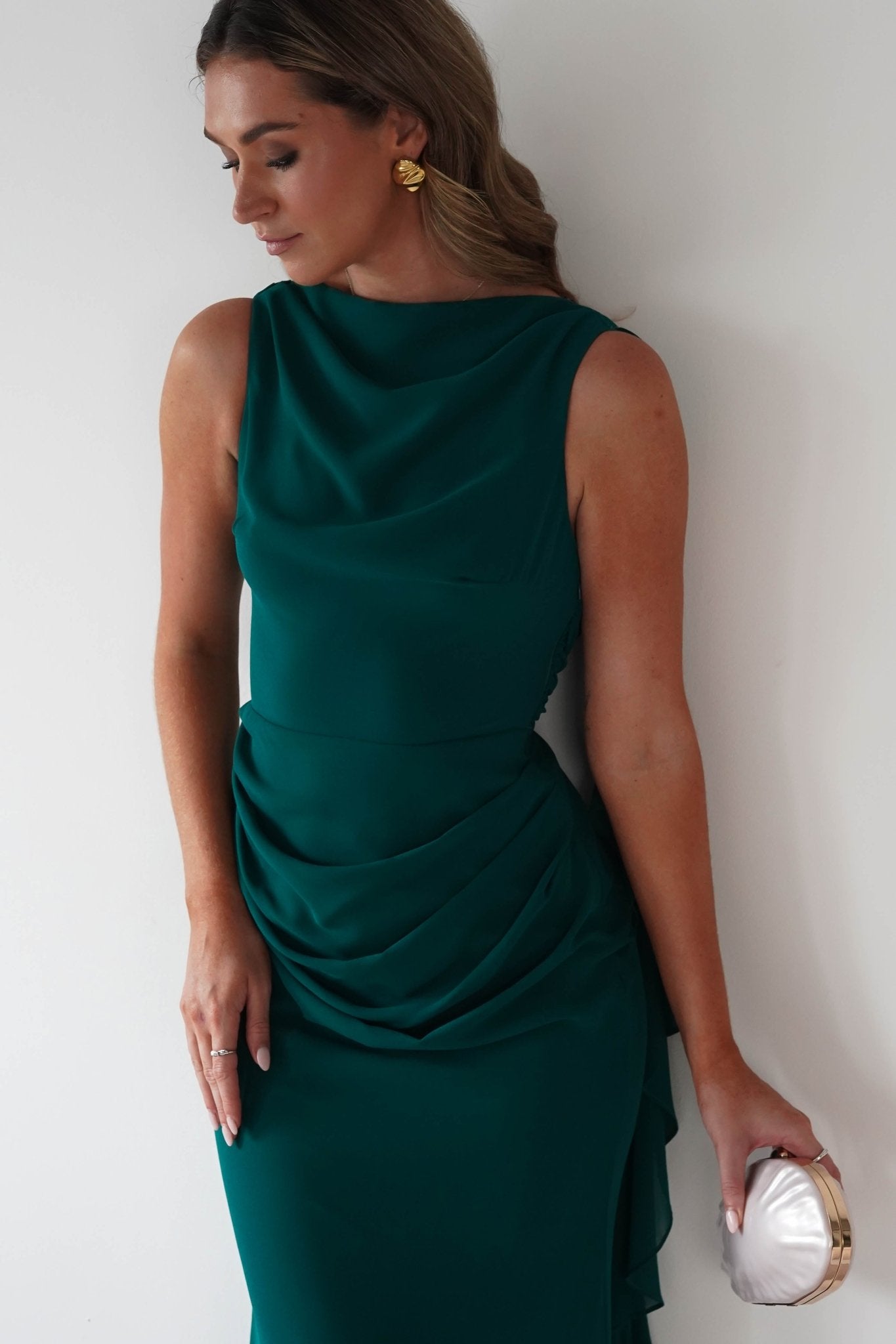 Montana Chiffon Maxi Dress | Emerald Green | Oh Hello Clothing | S (8)