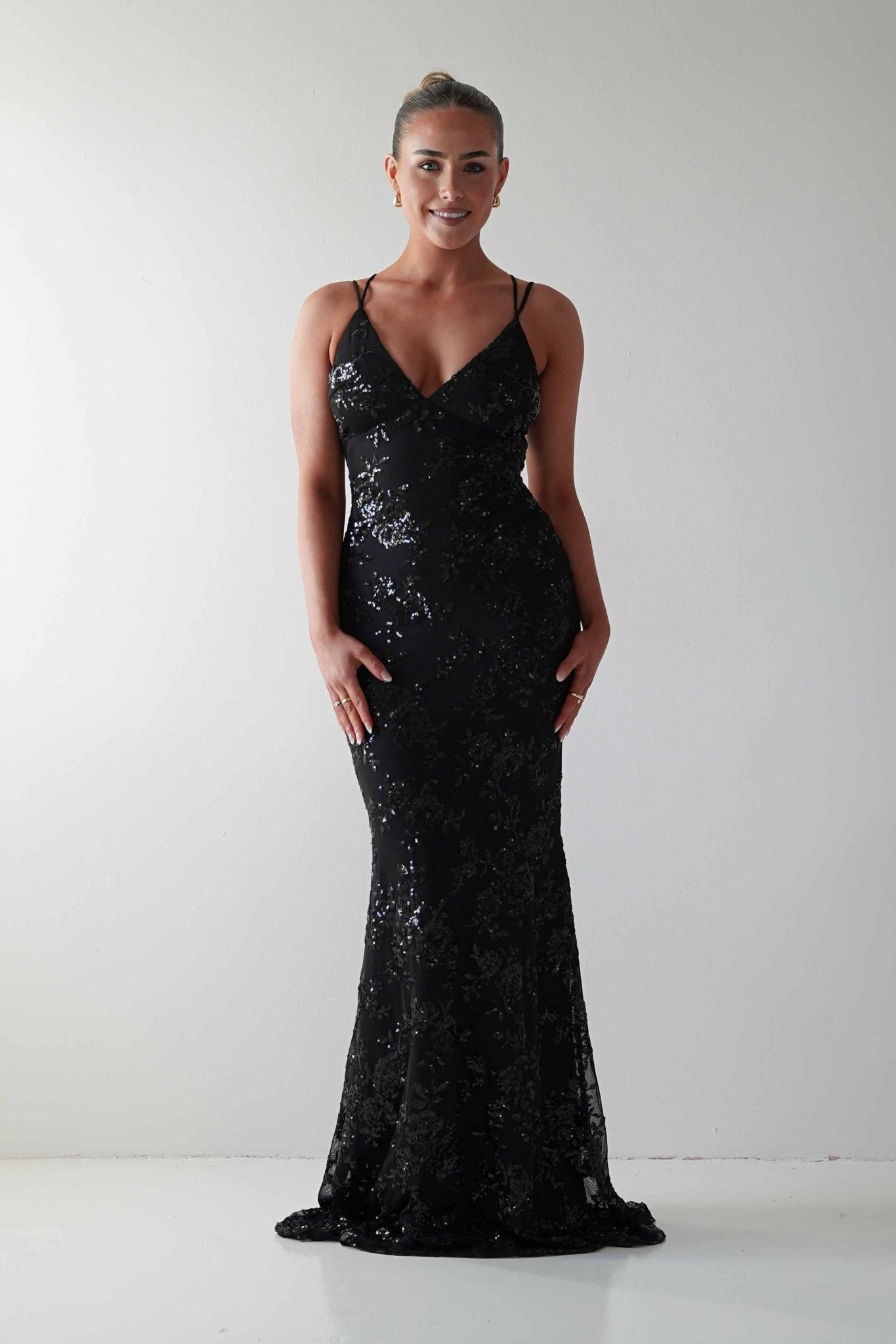 Oh Hello Clothing Dresses 1*DONE -LOVESOME-CD30340-BLACK SEQUIN DRESS
