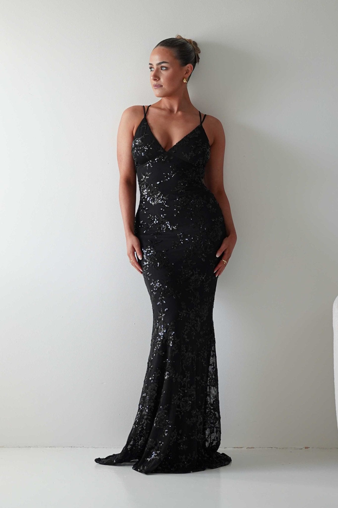 Oh Hello Clothing Dresses 1*DONE -LOVESOME-CD30340-BLACK SEQUIN DRESS