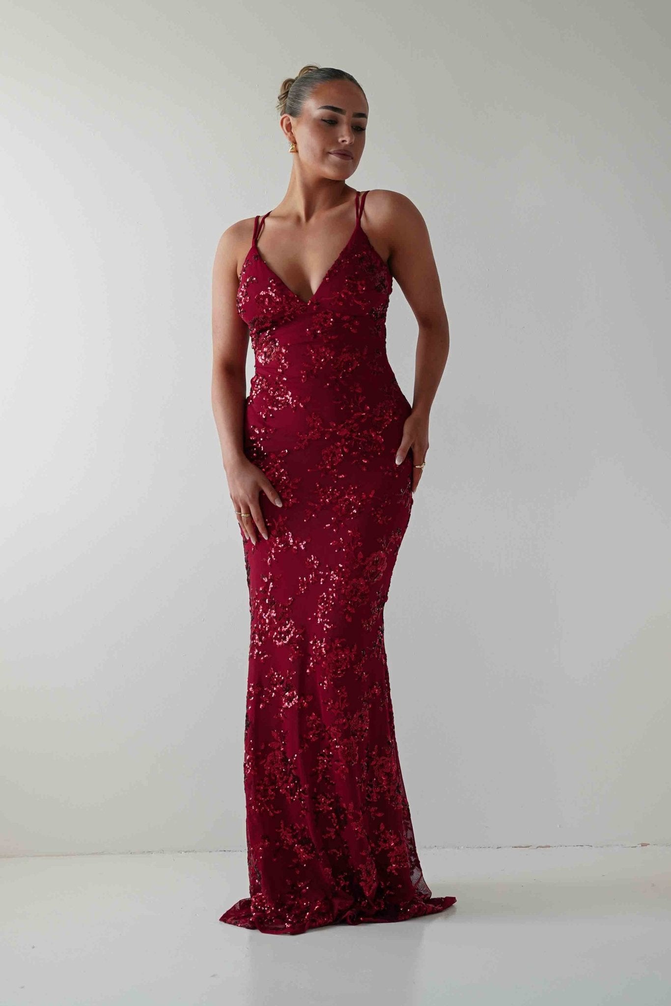 Oh Hello Clothing Dresses 1*DONE -LOVESOME-CD30340-RED SEQUIN DRESS (Copy)