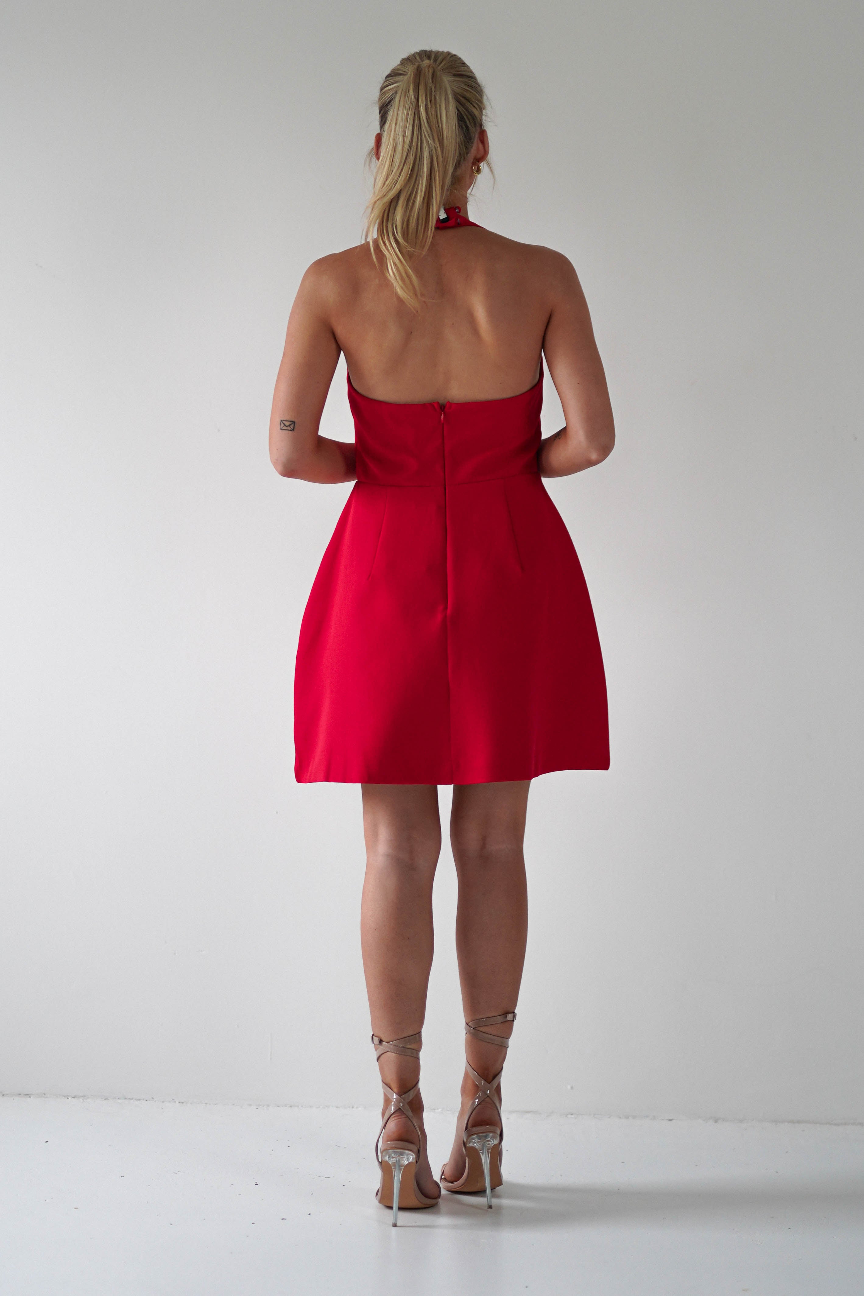 Morocco Halterneck Mini Dress | Red