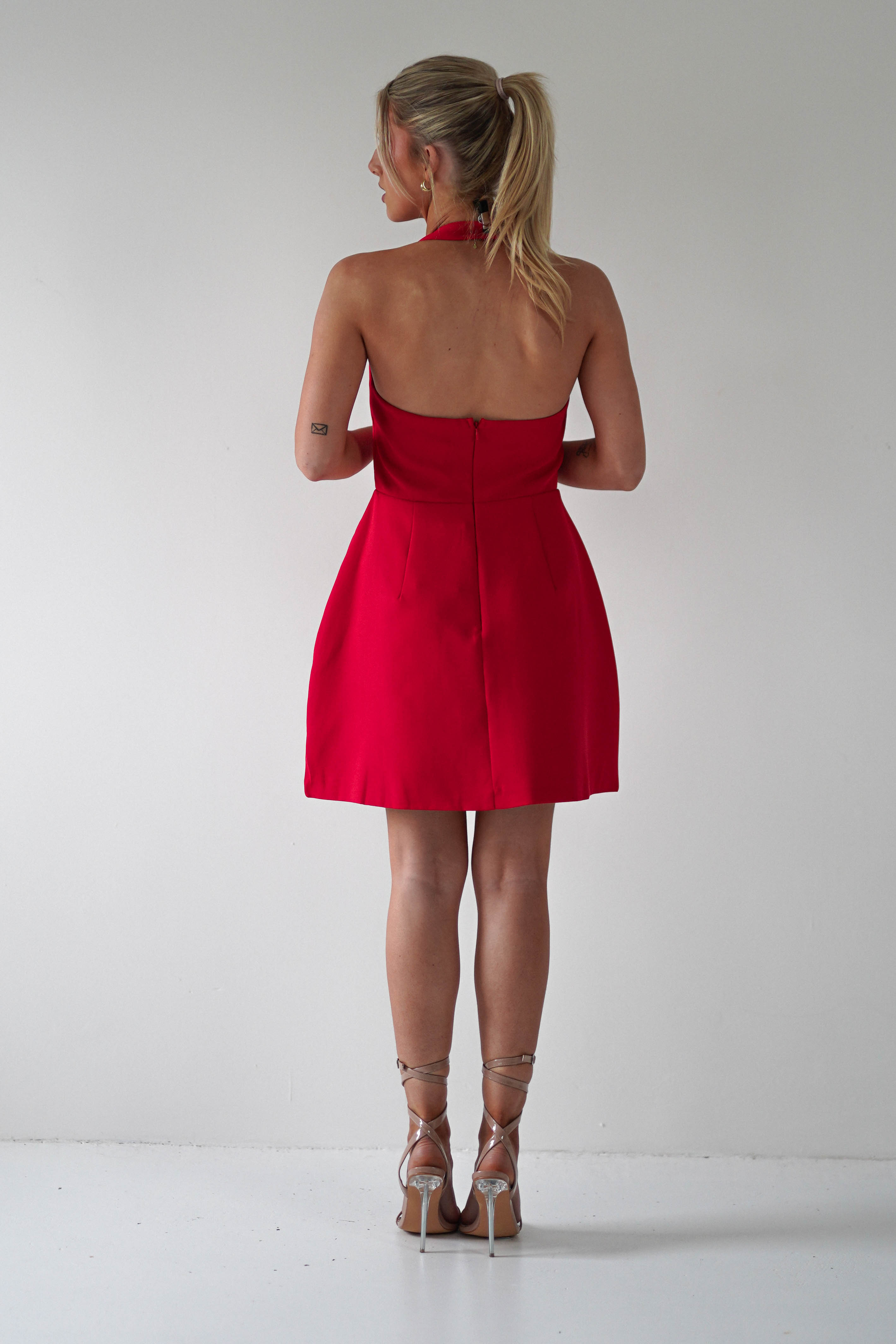 Morocco Halterneck Mini Dress | Red