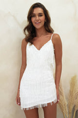 My Only Love Fringe Midi Dress | White