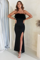 Nalani Feather Detail Gown | Black | Debs & Prom | Formal Gown | Oh Hello Clothing