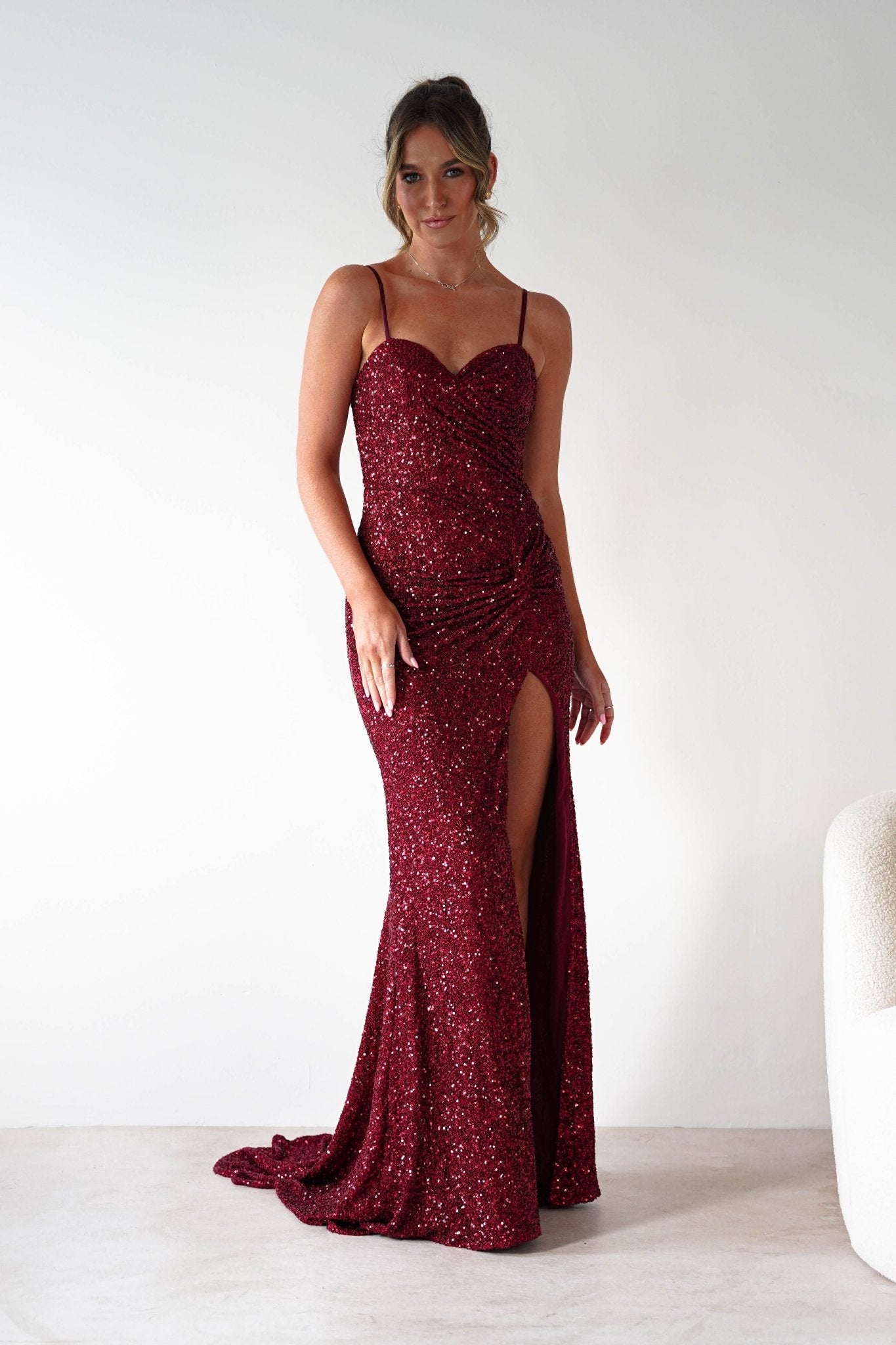 Nalita Bodycon Sequin Gown | Deep Red | Oh Hello Clothing | S (8)