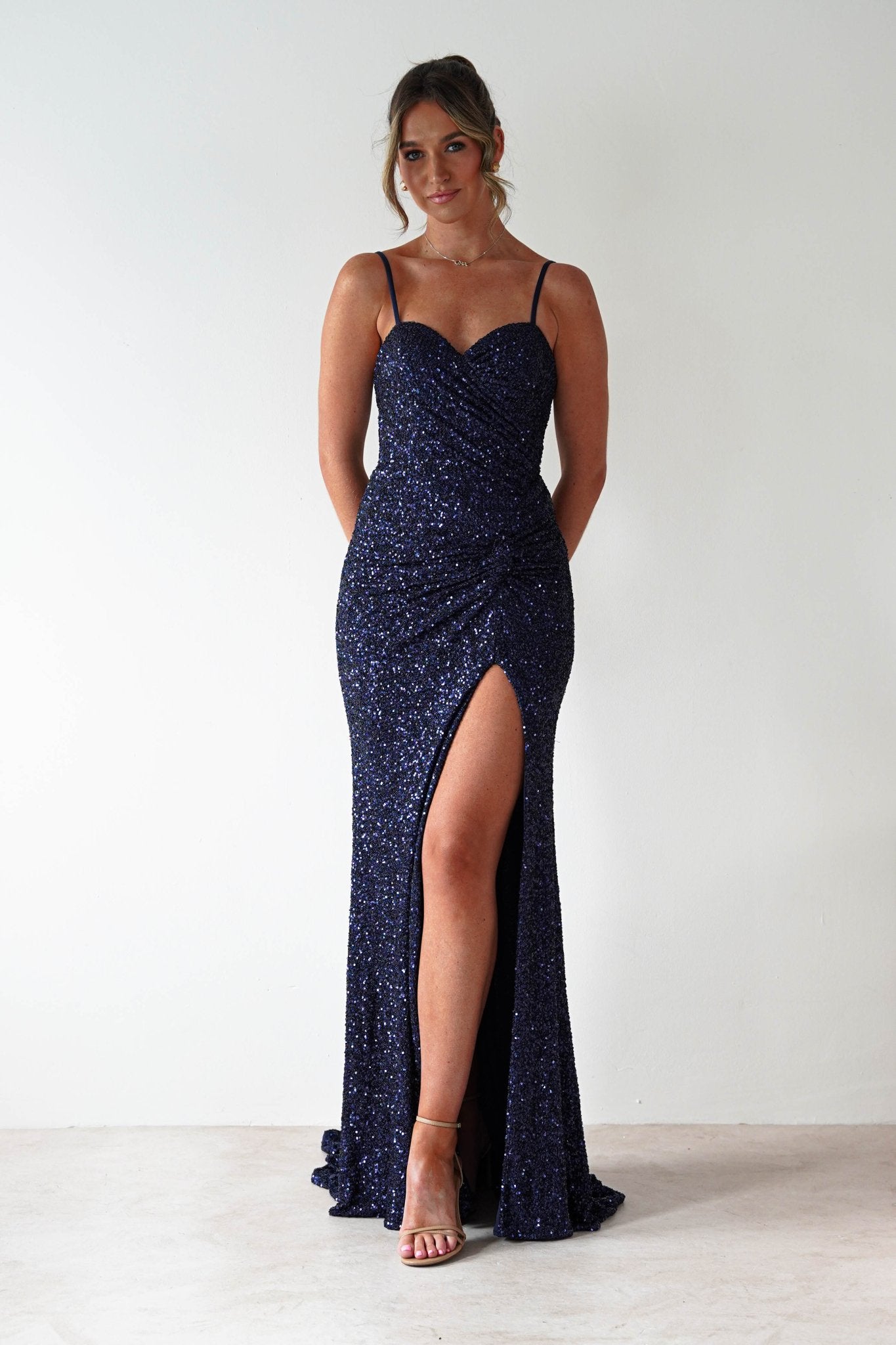 Nalita Bodycon Sequin Gown | Navy | Oh Hello Clothing | S (8)