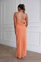 Oh Hello Clothing Women > Clothing > Dresses Nenita Beaded Strapless Maxi Dress | Orange