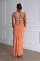 Oh Hello Clothing Women > Clothing > Dresses Nenita Beaded Strapless Maxi Dress | Orange