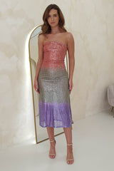 Neva Sequin Stapless Midi Dress | Rose Ombre