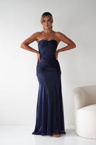 Oh Hello Clothing Dresses Nicola Strapless Glitter Gown | Navy