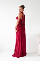 Oh Hello Clothing Dresses Nicolette Strapless Chiffon Maxi Gown | Dark Red