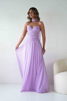 Oh Hello Clothing Women > Clothing > Dresses Nicolette Strapless Chiffon Maxi Gown | Lavender