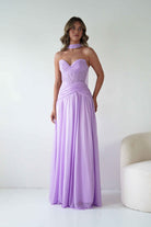 Oh Hello Clothing Women > Clothing > Dresses Nicolette Strapless Chiffon Maxi Gown | Lavender