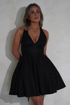 Ninette Glitter Mini Dress Black | Wedding Guest Dress | Oh Hello Clothing