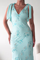 Oh Hello Clothing Women > Clothing > Dresses Noah Floral Embellished Maxi Dress | Turquoise Blue