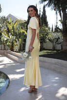 Olivia Soft Matte Satin Maxi Dress Yellow | Wedding Guest Dress | Maxi | Satin | Oh Hello Clothing