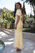 Olivia Soft Matte Satin Maxi Dress Yellow | Wedding Guest Dress | Maxi | Satin | Oh Hello Clothing
