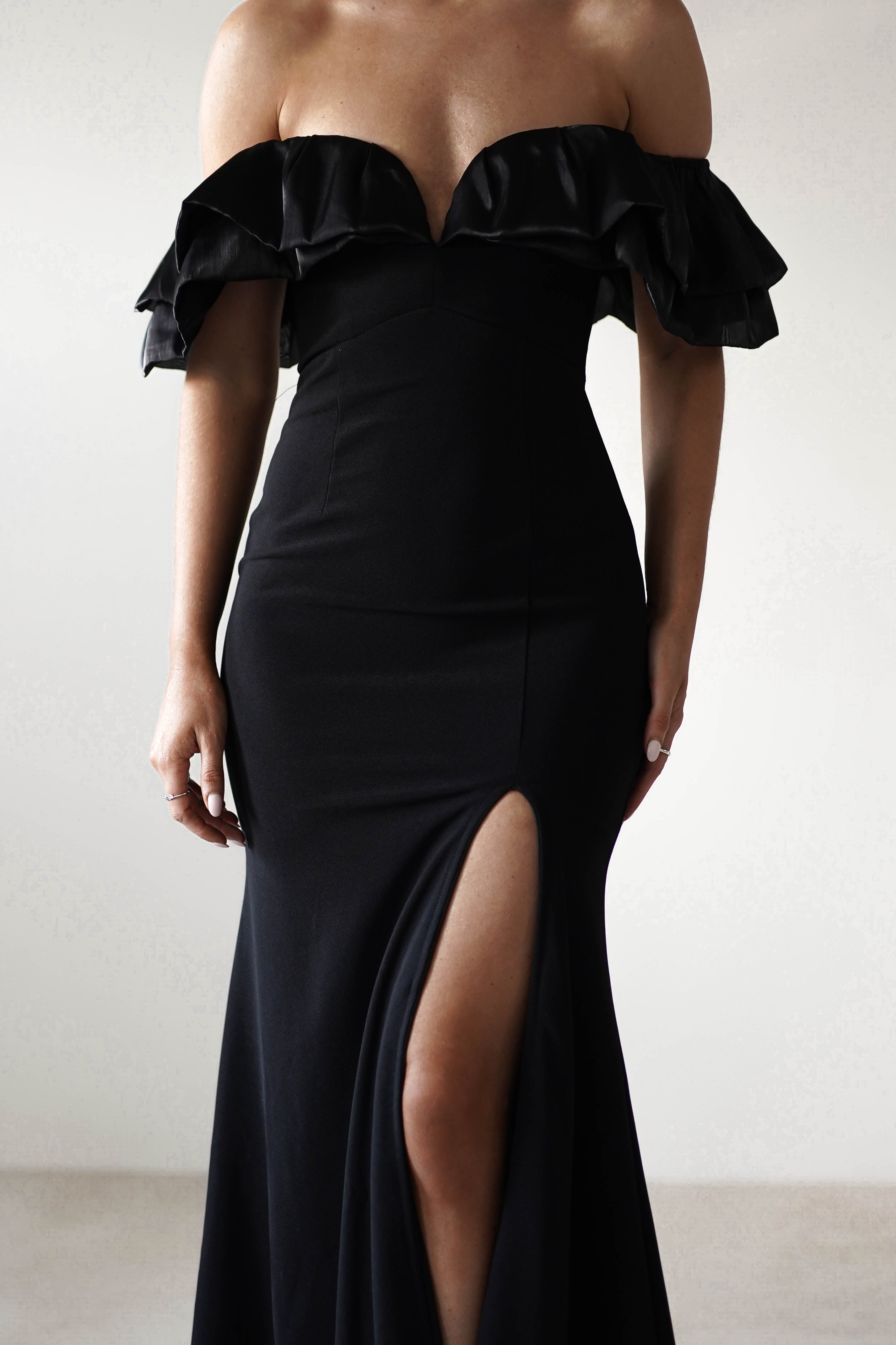 Olympia Off The Shoulder Gown | Black